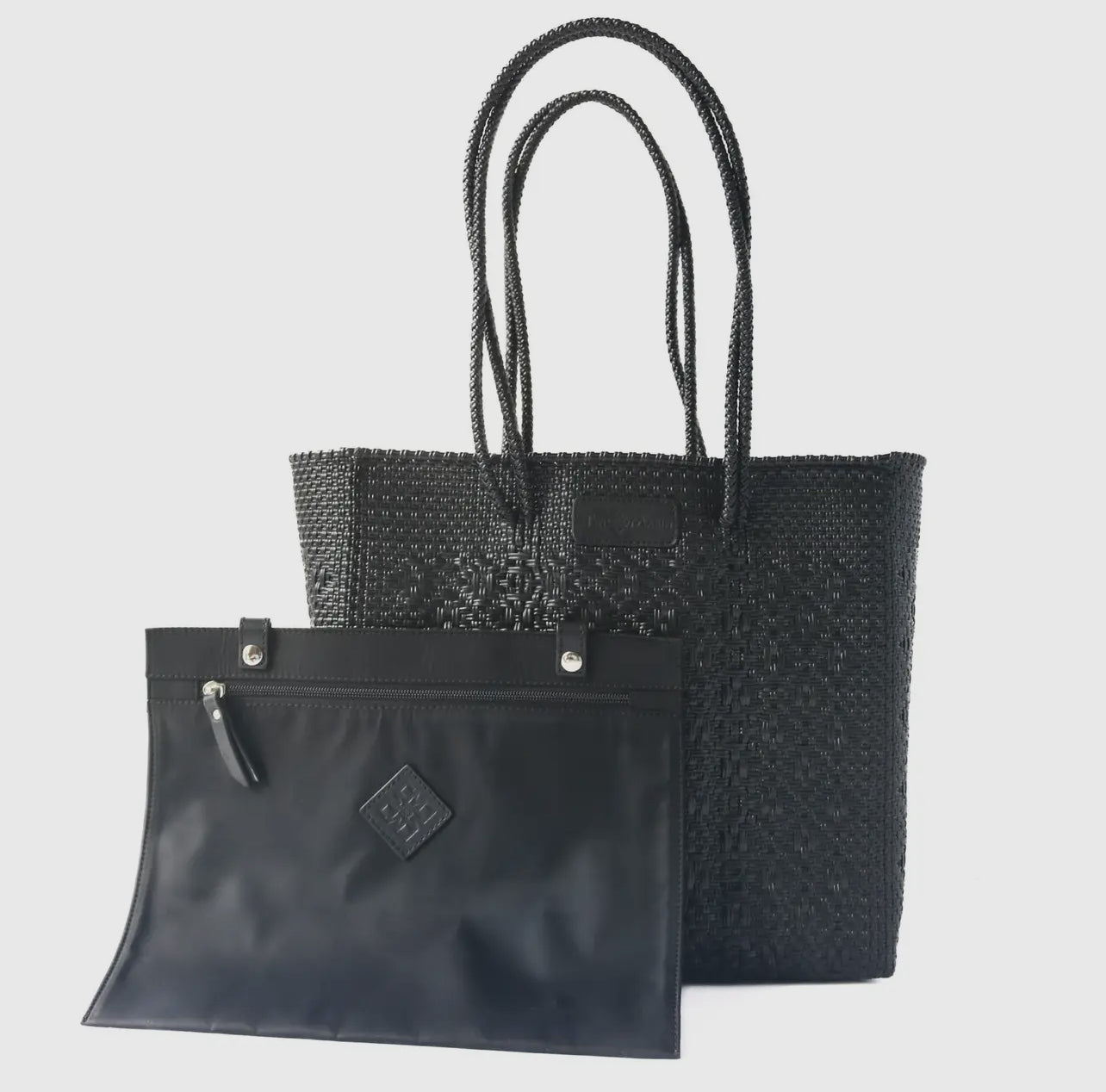 All Black Woven Tote