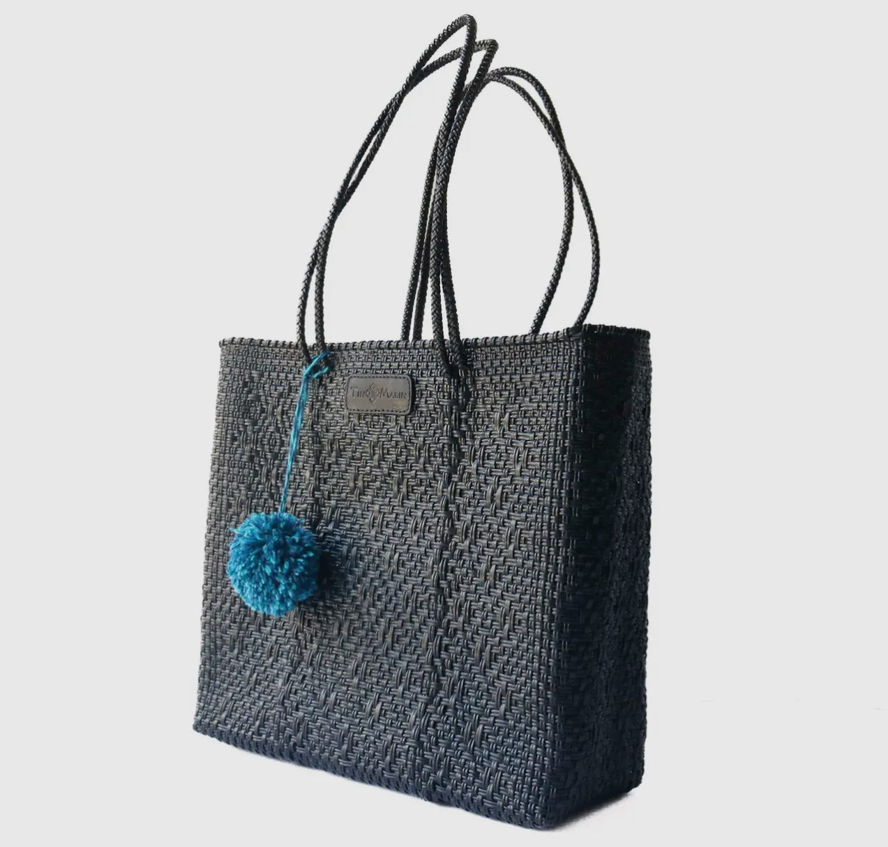 All Black Woven Tote