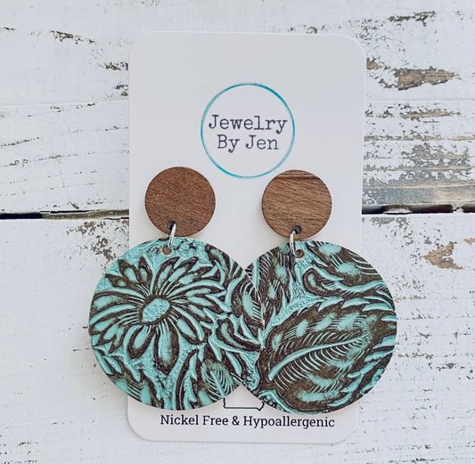 Turquoise & Brown Earrings