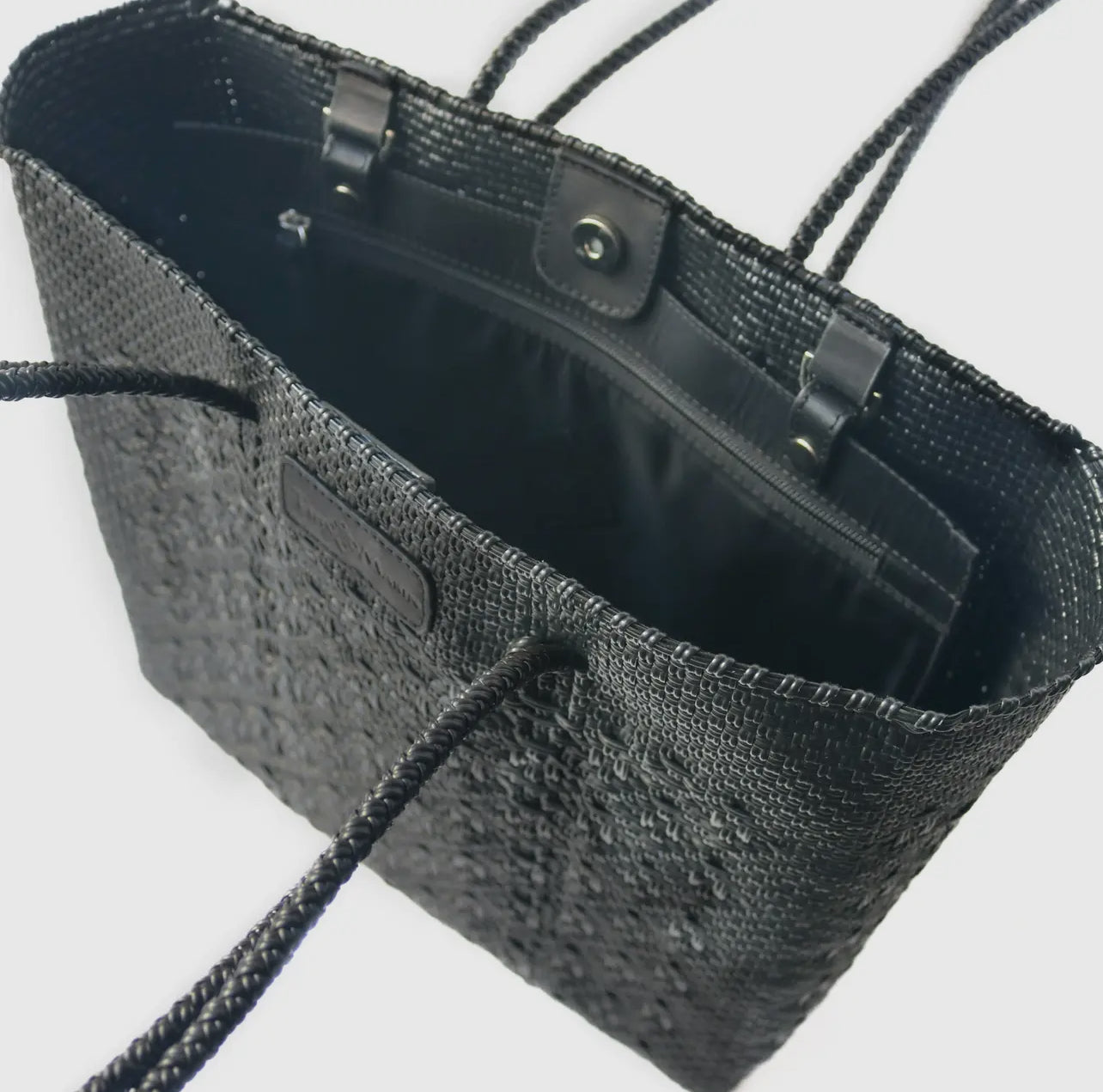 All Black Woven Tote