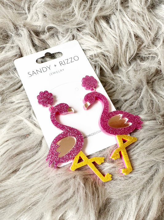 Flamingo Dangle Earrings