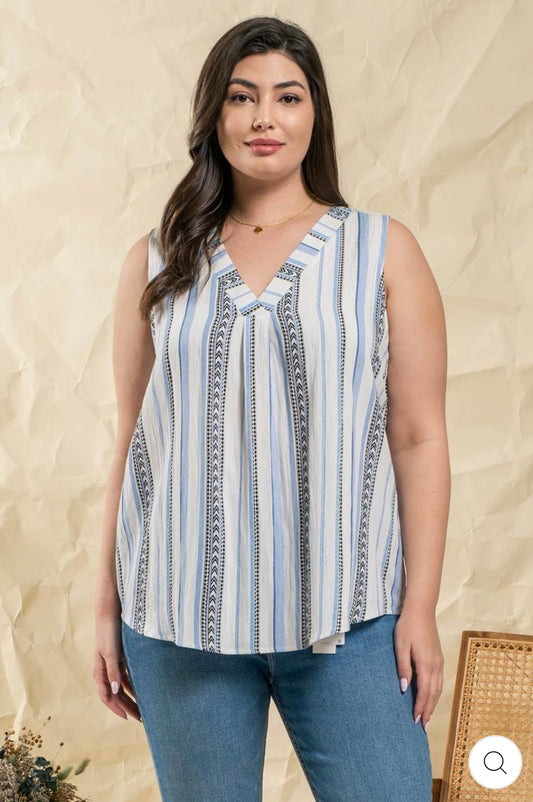 Multi Pattern Sleeveless Top