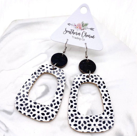 Black & White Bell Bottom Earrings