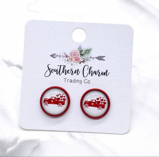 Vintage Love Truck Earrings