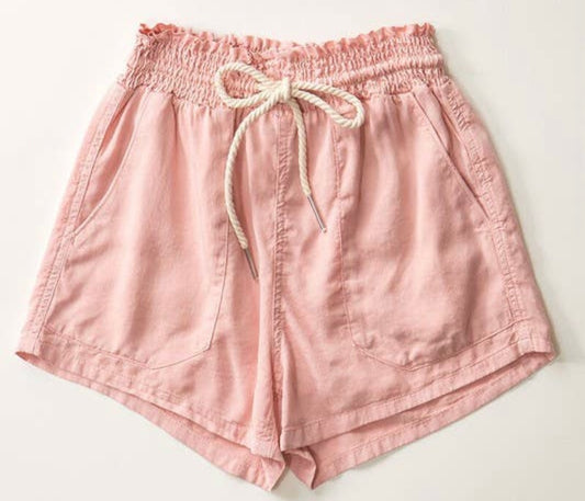 Pink Drawstring Shorts