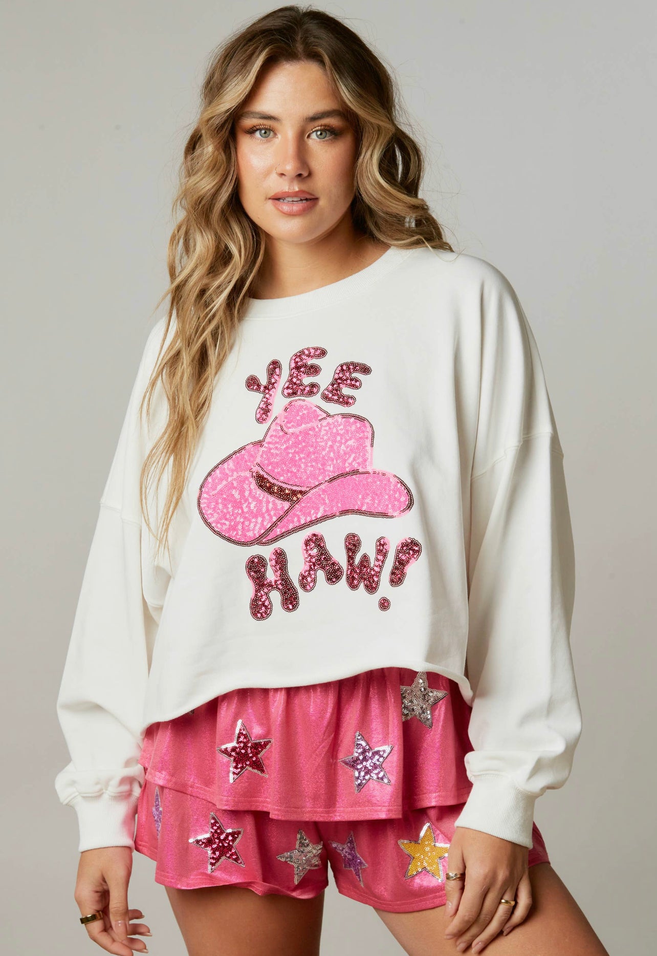 Yee-Haw Sequin Sweatshirt